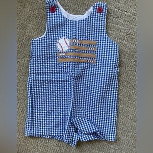 Good Lad Blue and White Baby Romper